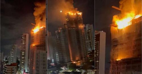 Incêndio de grandes proporções toma conta de prédio no Recife (veja o vídeo)