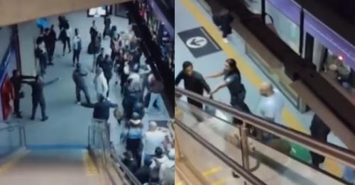 Vídeo: homem é detido com faca no metrô de SP